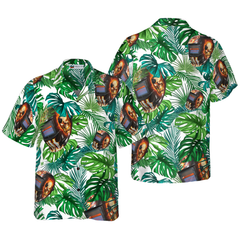 Skull Welder Helmet Tropical Hawaiian Shirt - Hyperfavor