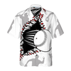 Baseball Wear Out Pattern Hawaiian Shirt - Hyperfavor