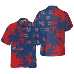 Red & Blue Chicago Hawaiian Shirt - Hyperfavor