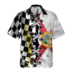 Florida Racing Flag Hawaiian Shirt - Hyperfavor