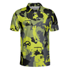 Green And Grey Camouflage Golf Polo Shirt, Military Streetwear Polo Shirt, Camo Golf Shirt For Men - Hyperfavor