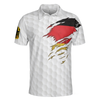 Golf Germany Flag Polo Shirt, White Golf Pattern Polo Shirt, German Golf Shirt For Men - Hyperfavor