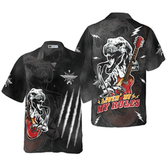 Living By My Rule Rock Guitar Hawaiian Shirt - Hyperfavor