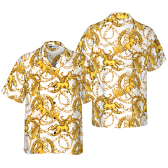 Luxury Golden Horses Hawaiian Shirt - Hyperfavor