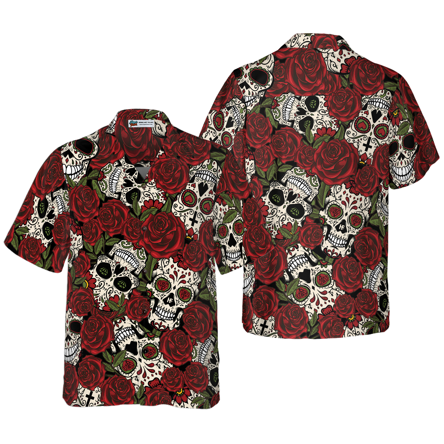 Rose Skull Mexico Hawaiian Shirt - Hyperfavor