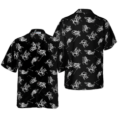 Polo Smoke Black And White Pattern Hawaiian Shirt - Hyperfavor