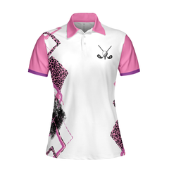 Classic Golf Lady White And Pink Golf Short Sleeve Women Polo Shirt, Golf Shirt For Girls - Hyperfavor