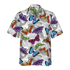 Colorful Butterfly Hawaiian Shirt - Hyperfavor