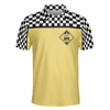 Relaxi Taxi Short Sleeve Polo Shirt, Black And White Checker Pattern Yellow Taxi Shirt For Men - Hyperfavor