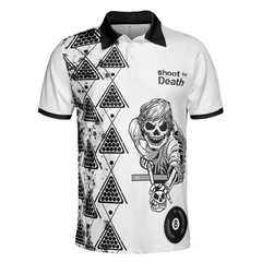 Billiards To Death Burry Me With Billiards Club Polo Shirt, Cool Skull Polo Shirt Design For Billiards Lovers - Hyperfavor