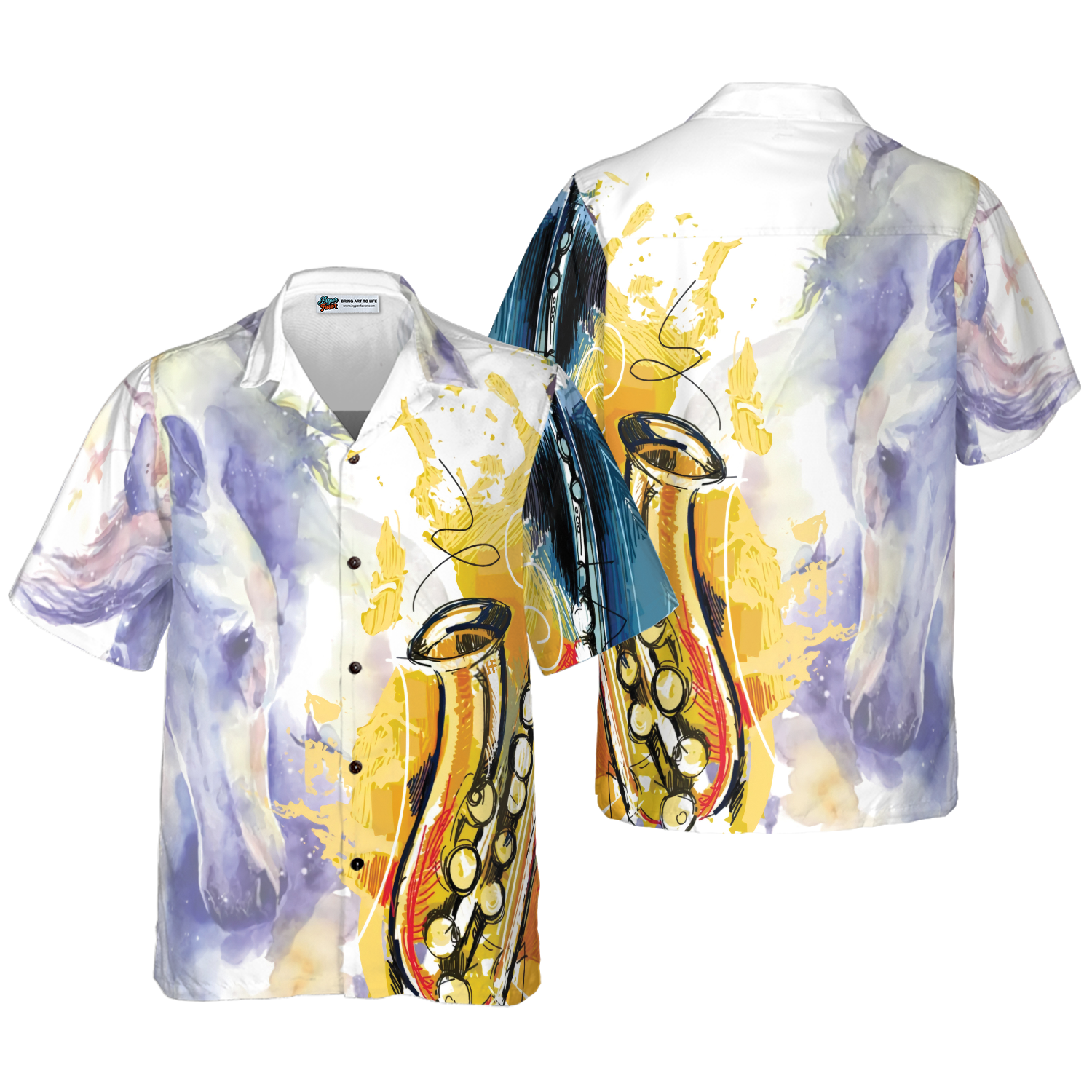 Saxophone And Horse Hawaiian Shirt - Hyperfavor