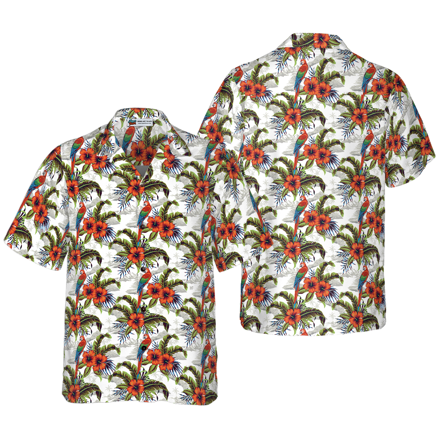 Vintage Macaw Parrot Island Hawaiian Shirt - Hyperfavor