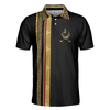 Golf Crusader King Luxury Baroque Pattern Golf Polo Shirt, Elegant Black Golfing Polo Shirt, Best Golf Shirt For Men - Hyperfavor