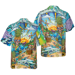 Pineapple Skull Beach Hawaiian Shirt - Hyperfavor