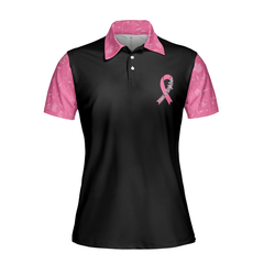 I Am A Breast Cancer Fighter Pink Flowers Awareness Ribbon Women Polo Shirt, Breast Cancer Awareness Polo Shirt For Ladies - Hyperfavor
