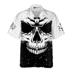 White Skull Golf Hawaiian Shirt - Hyperfavor