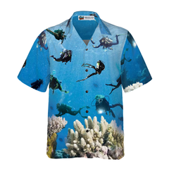Under The Sea Scuba Diving Hawaiian Shirt - Hyperfavor