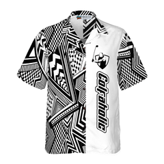 Black and White Modern Pattern Golfaholic Hawaiian Shirt - Hyperfavor