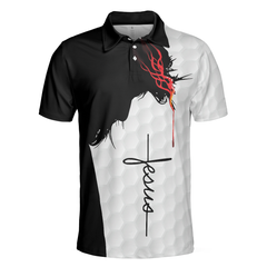 My Head Down When Play Golf And Pray Christian Love Golf Polo Shirt, Christan Golfing Shirt For Men - Hyperfavor