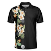 Floral Golf Club And Ball Polo Shirt, Wild Floral And Leaves Golfing Polo Shirt, Tropical Golf Shirt For Men - Hyperfavor