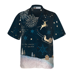Hyperfavor Christmas Hawaiian Shirts, Reindeer Snow Dark Shirt Short Sleeve, Christmas Shirt Idea Gift For Men and Women - Hyperfavor