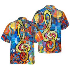 Music Note Guitar Hawaiian Shirt - Hyperfavor