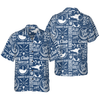 Retro Styled Typographic Golf Seamless Pattern Hawaiian Shirt - Hyperfavor