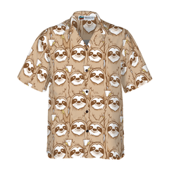 Cute Sloth Seamless Pattern Shirt For Men Hawaiian Shirt - Hyperfavor