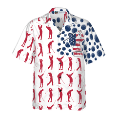 Golf American Flag Pose Hawaiian Shirt - Hyperfavor