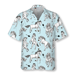 Horse Seamless Pattern Shirt For Men Hawaiian Shirt - Hyperfavor