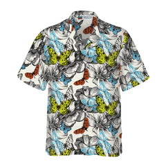 Flying Butterflies Shirt For Men Hawaiian Shirt - Hyperfavor