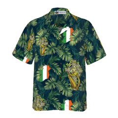 Cross Celtic Harp Pattern Irish Proud Hawaiian Shirt - Hyperfavor