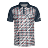 Trendy Red & Blue Houndstooth Pattern Golf Shirt, Your Hole Is My Goal Polo Shirt, Best Golf Shirt For Men - Hyperfavor