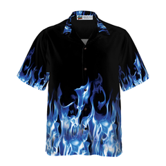 Blue Flame Hawaiian Shirt - Hyperfavor