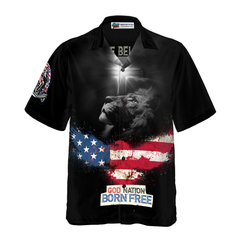 God Nation Born Free Hawaiian Shirt - Hyperfavor