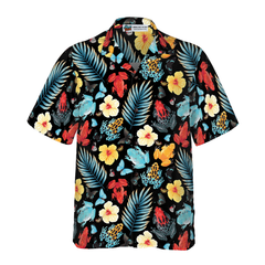 Tropical Flowers And Frogs Hawaiian Shirt - Hyperfavor