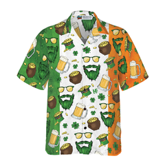Beard Saint Patrick's Day Seamless Pattern Hawaiian Shirt - Hyperfavor