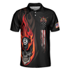 Flame Skull Billiards Pool Polo Shirt, American Flag Billiards Polo Shirt, Gift For Pool Players - Hyperfavor
