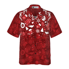 Hyperfavor Christmas Hawaiian Shirts For Men and Women, Christmas Ginger Bread Man Hawaiian Shirt Button Down Shirt Short Sleeve - Hyperfavor