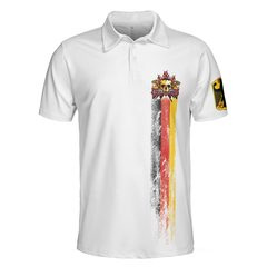 Golf Skull German Flag Short Sleeve Polo Shirt, Black Wet Paint Skull Polo Shirt, Germany Golf Shirt For Men - Hyperfavor
