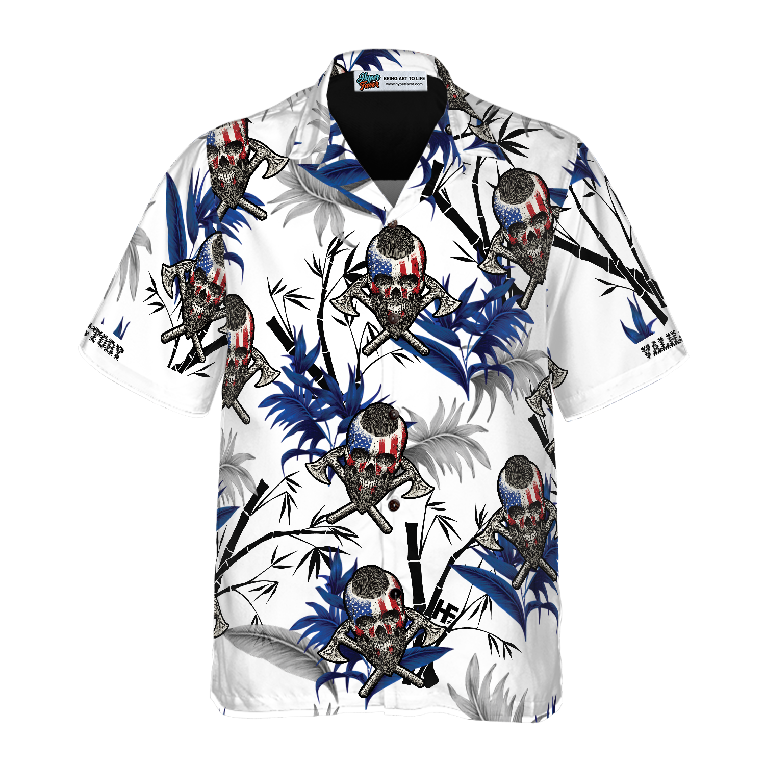 Victory Or Valhalla Viking White Hawaiian Shirt - Hyperfavor