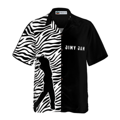 Personalized 2D Golfer Zebra Pattern Golf Custom Hawaiian Shirt - Hyperfavor