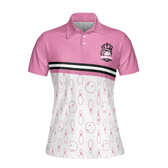 I'm A Classy Sassy Bowling Girl Bowling Short Sleeve Women Polo Shirt, Pink Bowling Ball And Pin Pattern Shirt For Ladies - Hyperfavor