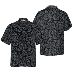 Premium Black And White Baroque Style Goth Hawaiian Shirt - Hyperfavor