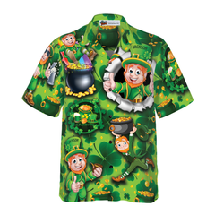 Personalized Name Leprechaun Happy Saint Patricks's Day Custom Hawaiian Shirt - Hyperfavor