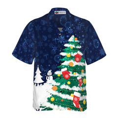 Hyperfavor Christmas Tree Hawaiian Shirt, Christmas Shirts Short Sleeve Button Down Shirt for Men and Women - Hyperfavor