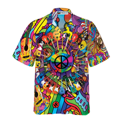 Hippie Guitars Hawaiian Shirt - Hyperfavor