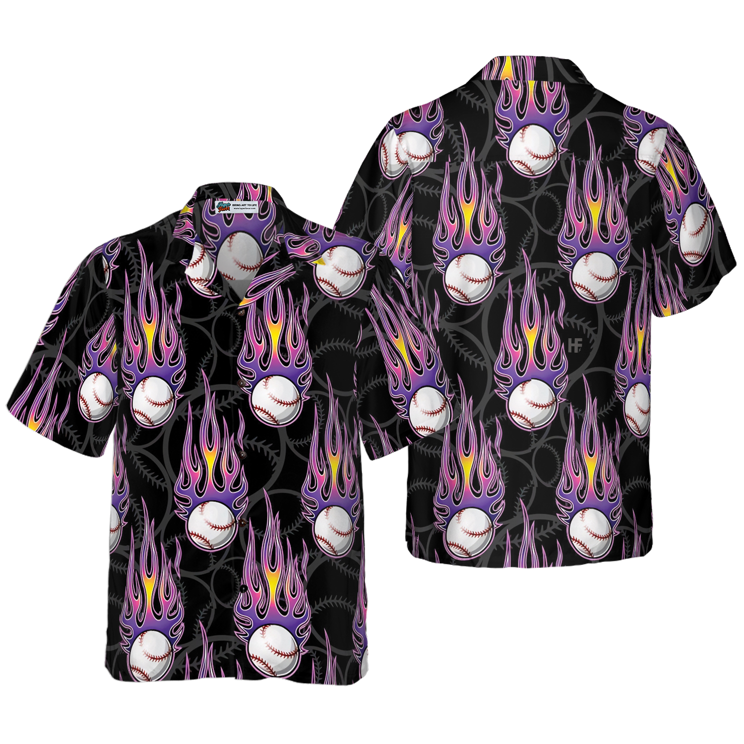 Softball With Hotrod Flame Hawaiian Shirt - Hyperfavor