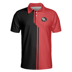 Aim Shoot Swear Repeat V2 Polo Shirt, Black And Red Billiards Shirt For Men, Gift For Billiards Lovers - Hyperfavor