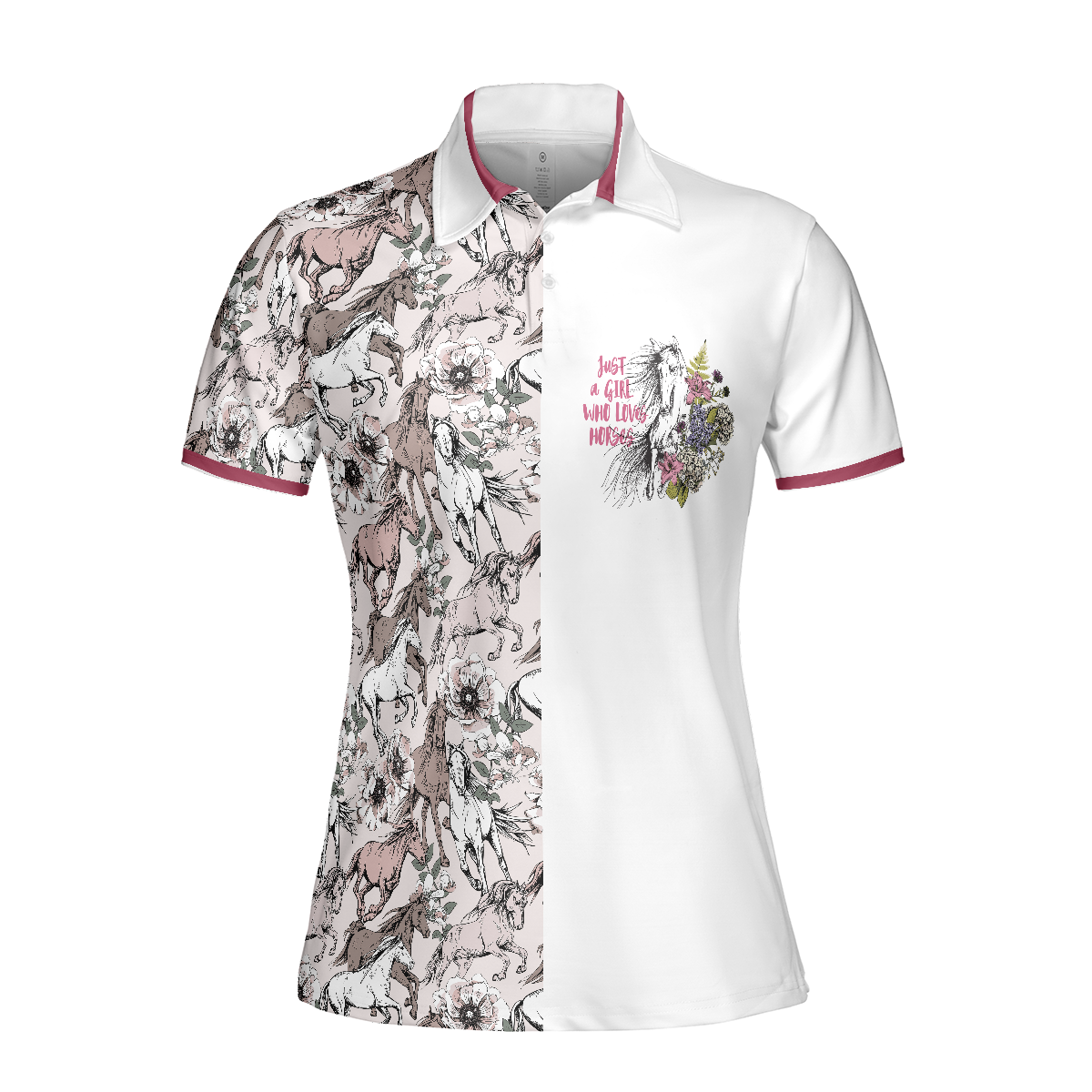 Just A Girl Who Loves Horses Short Sleeve Women Polo Shirt - Hyperfavor